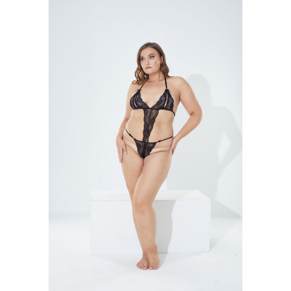 Nuitamore Siyah Dantelli Büyük Beden (Big Size) Bodysuit.