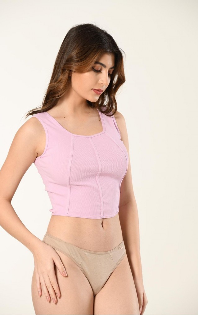 Biye Detaylı Kaşkorse Crop  - Esnek ve Şık