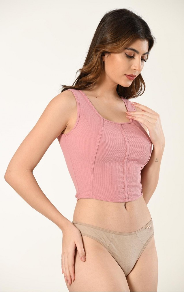 Biye Detaylı Kaşkorse Crop  - Esnek ve Şık