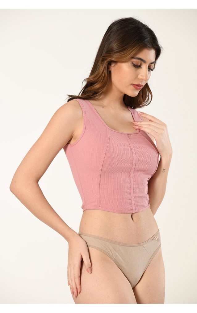 Biye Detaylı Kaşkorse Crop  - Esnek ve Şık