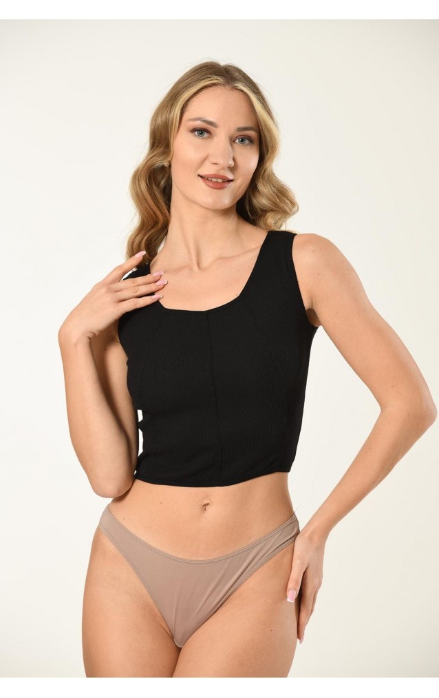 Biye Detaylı Kaşkorse Crop  - Esnek ve Şık