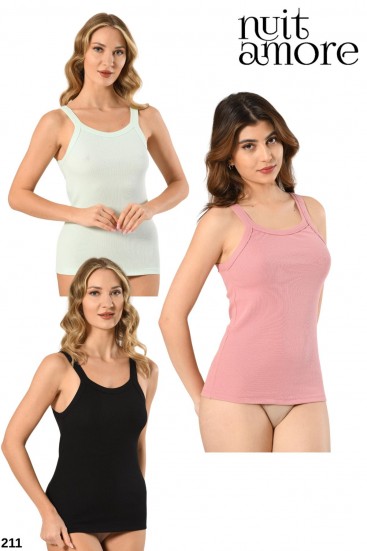 Nuitamore Kaşkorse Halter Yaka Atlet – 3’lü Set
